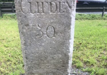 Reinstated Roscahill Milestone showing Clifden Miles