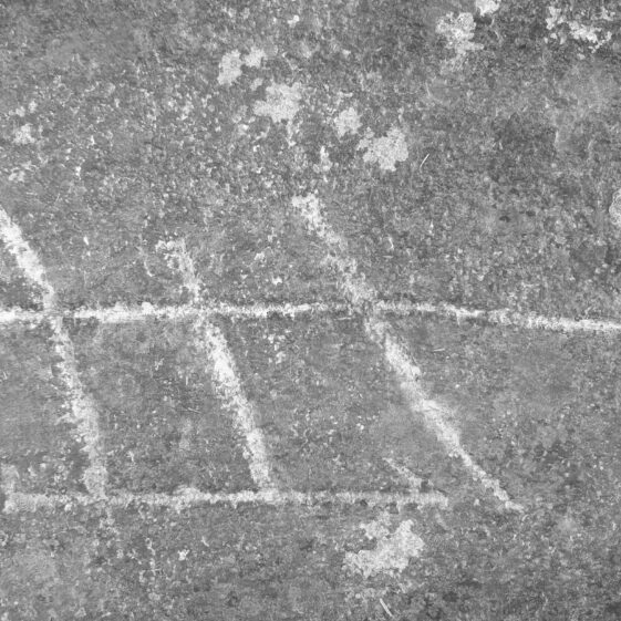 Simply incised plough.  
Memorial No. 66 Sean Reilig Moycullen  | Hazel Morrison