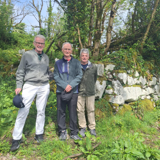 O'Leary Geraghty Siblings Robert, James and Sean O'Leary from Pittsburgh PA visit their Geraghty ancestral homestead in Loughwell. They also visited their O'Reilly homestead in Gortyloughlin. 23 May 2026 | Moycullen Heritage