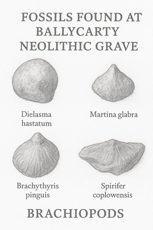 AI Generated Sketch of Brachipods found at Neolithic Site in Kerry