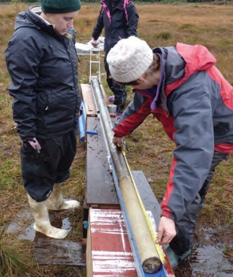 White lake sediment from beneath the bog being measured by Dr Karen Molloy University of Galway White lake sediment from beneath the bog being measured by Dr Karen Molloy | University of Galway