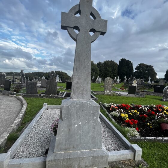 Brachipods Visible on a Celtic Cross in Maigh Cuilinn Graveyard
