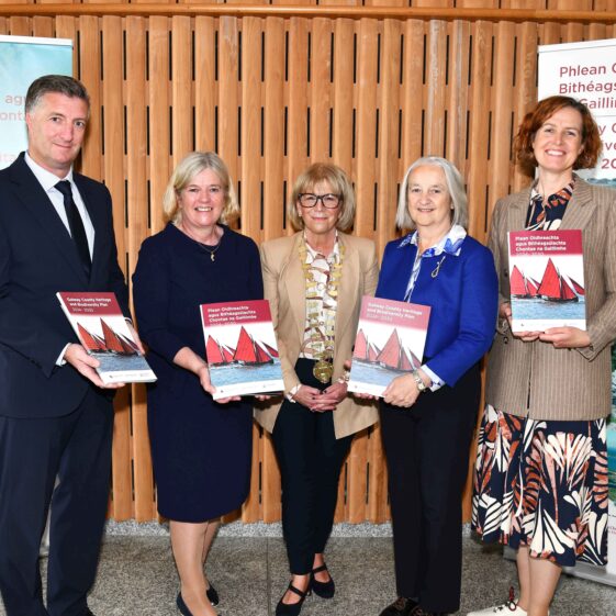 DSC_1754 (1) Five people standing holding the new publication | Jacinta Fahy