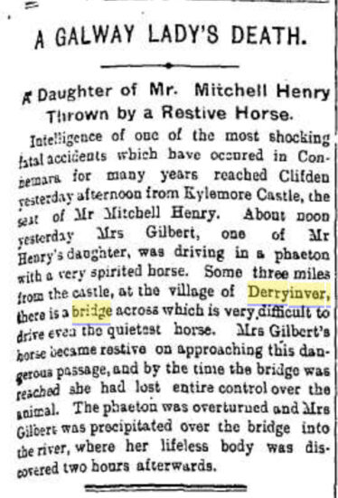 Derryinver Bridge | From the Evening Herald, Thursday 22nd September 1892.