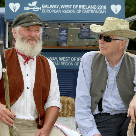 Declan Coyne and Padraic King relaxing at the Sheep 2018 exhibition at Teagasc, Athenry.Photograph: Hany Marzouk