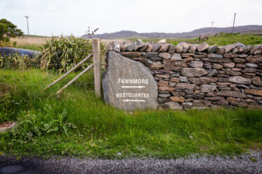 Townland Boundary marker. Lat/Long: 53° 36.8436N, 10° 13.7058W - What 3Words: ///herb.committed.recyclers | Roger Harrison