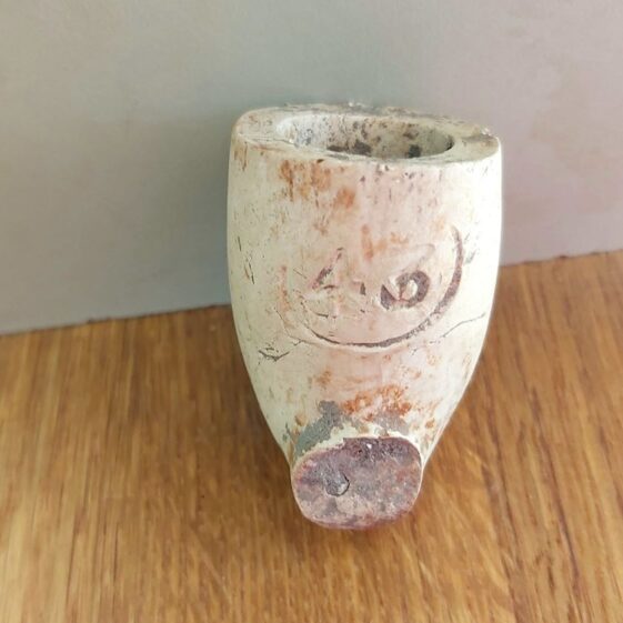 Part of a clay pipe found in Cloonoran, Moylough when digging the garden last week, with no. 43 stamped on front. | Joanie Mannion