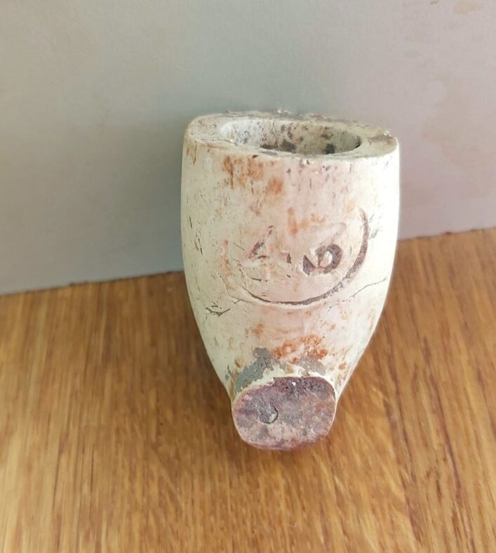 Part of a clay pipe found in Cloonoran, Moylough when digging the garden last week, with no. 43 stamped on front. | Joanie Mannion