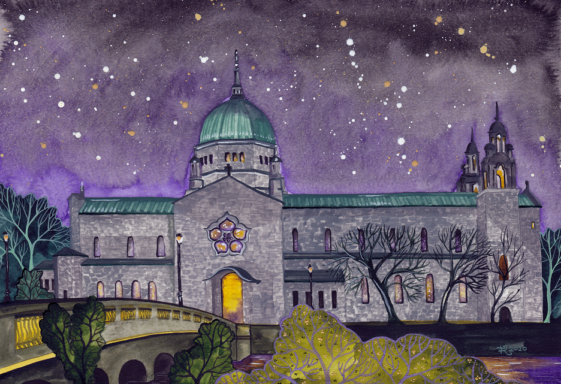 Galway Cathedral at night