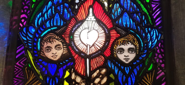 Detail from Harry Clarke studio window in Our Lady of Lourdes church Creagh, Ballinasloe | Photo: Christy Cunniffe