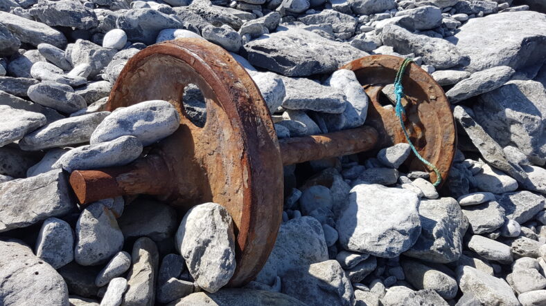 Two of the wheels of a railway tank  | Paddy Crowe