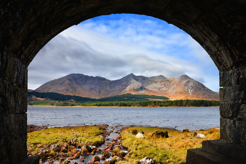 Twelve Bens from Lough Inagh bridge | Robert Riddell