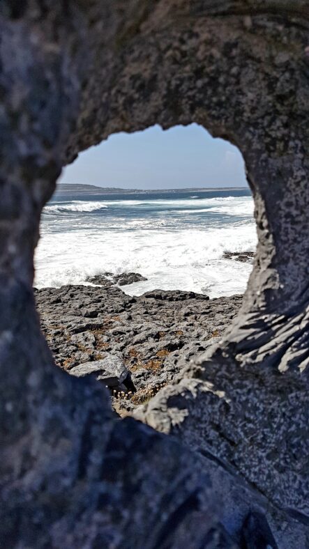 The sea and Inis Meain through the eye of the memorial to those lost at sea | Paddy Crowe