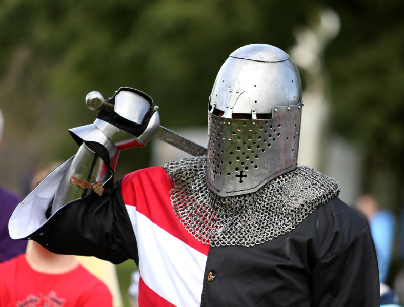 Michael Dugon of Medieval Armed Combat Ireland displaying the Medieval fights at the Athenry walled towns Day, Co. Galway.
 | Photo: Hany Marzouk