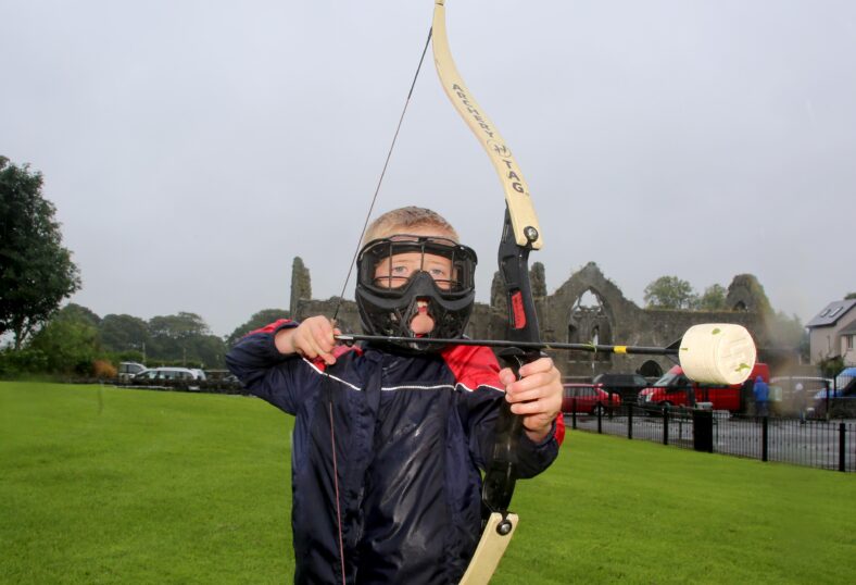 Éanna McWalter, age 9 from Ballinderreen enjoying the Archery at the Athenry Walled Towns Day, Co. Galway.
 | Photo: Hany Marzouk