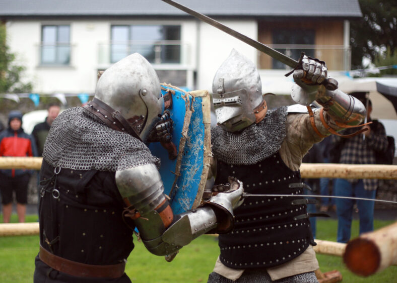 Anthoy Power and Brendan Halpin of Medieval Armoured Combat Ireland taking part at the Athenry Walled Town's Day, Co. Galway as a 1916 fitter as part of the National Heritage Week.
 | Photo: Hany Marzouk