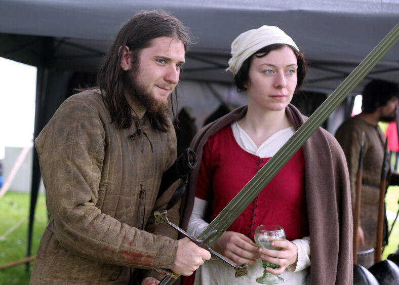 Eanna Watters and Niamh O'Rourke from 'Claiomh' at the Athenry Walled Towns Day as part of the National Heritage Week  | Photo: Hany Marzouk