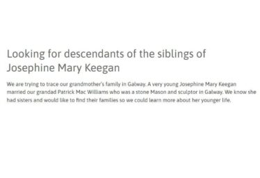 Looking for descendants of the siblings of Josephine Mary Keegan