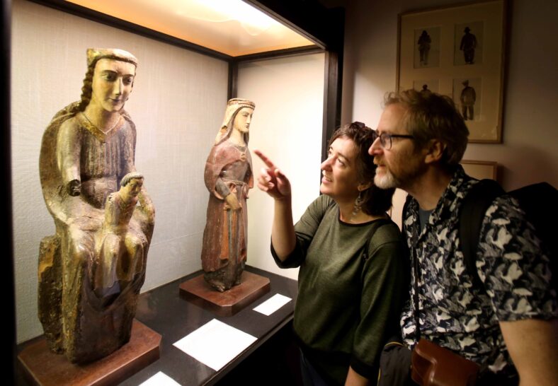 James Moore and Jessica Yates visiting the Clonfert Diocese Museum at the Loughrea Medieval Festival.
