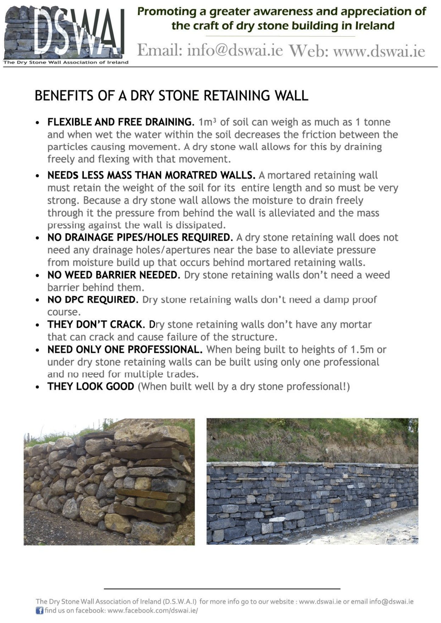 Benefits of a dry stone wall Galway County Heritage Office
