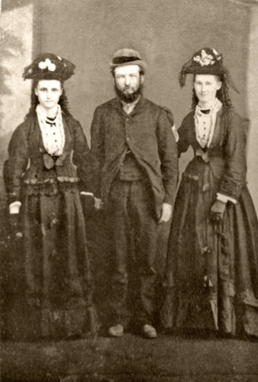 Taken in 1891, shows Tom Blackmore, his wife and sister in law. (left to right) Annie Hale, Thomas Blackmore and Dora Blackmore (née Hale).