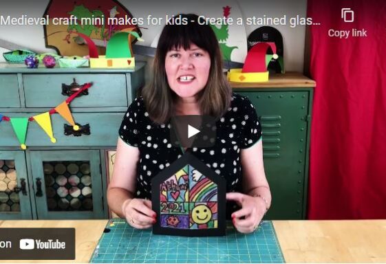 Medieval craft mini makes for kids - Create a stained glass effect window