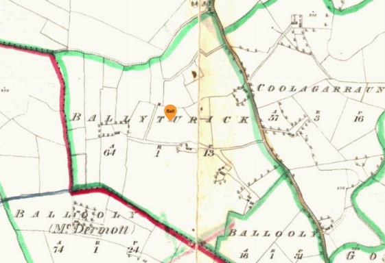 Ballyturick, Beal Atha an tSiuraic, mouth of the ford of Turrock