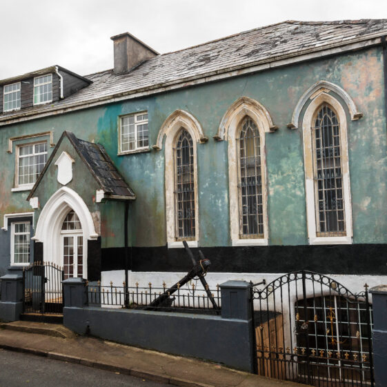 The old Methodist chapel, Clifden.
Lat / Long: 53° 29' 16.7352'' N, 10° 1' 30.3852'' W.
What3Words: ///exactly.stencil.stags.
Eircode: H71 XE75
 | Roger Harrison