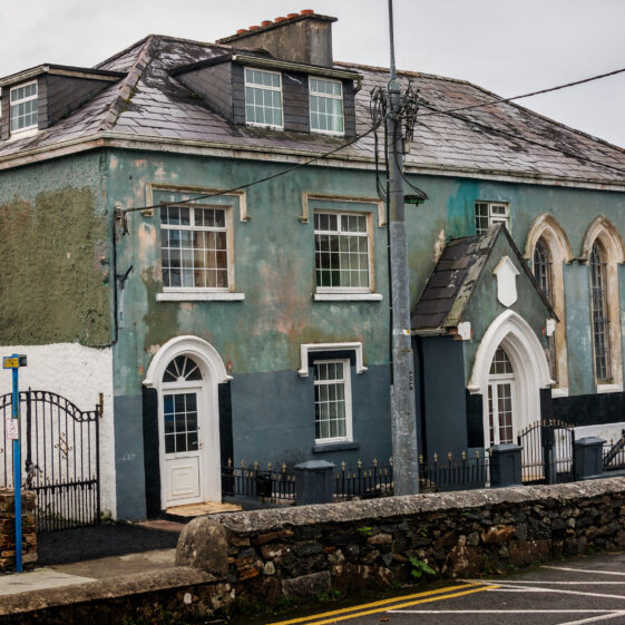 The old Methodist chapel, Clifden.
Lat / Long: 53° 29' 16.7352'' N, 10° 1' 30.3852'' W.
What3Words: ///exactly.stencil.stags.
Eircode: H71 XE75
 | Roger Harrison