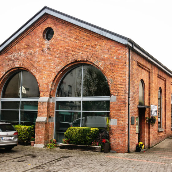 The old engine shed, now a museum.  
Lat / Long: 53° 29' 17.88'' N, 10° 1' 4.8'' W.
What3words: ///haunts.bedding.wording.
Eircode: H71 A433.
 | Roger Harrison