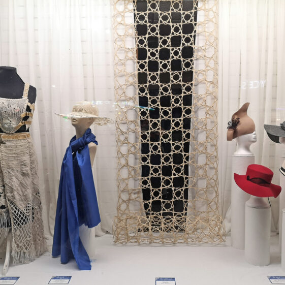 One window from The Space Between exhibition in 2020 | Headford Lace Project