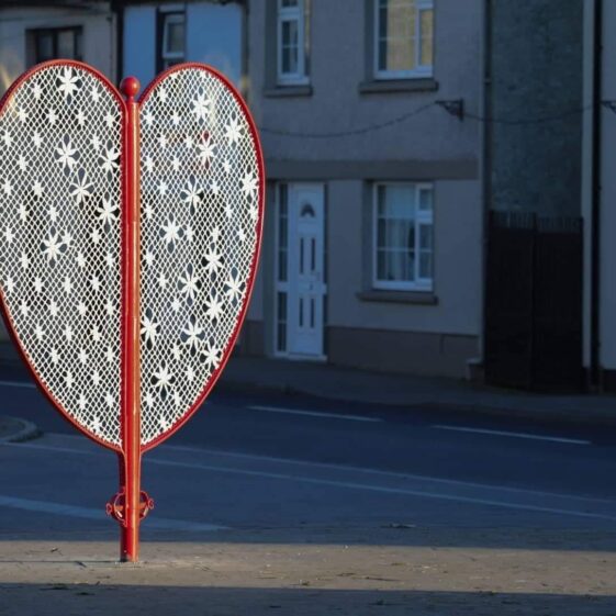 Lace Matrix. A sculpture by Róisín de Buitléar in St George's Square, Headford | Aengus Mc Mahon