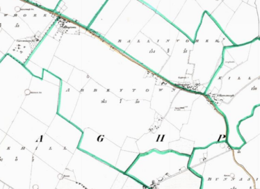 Abbeytown OS Map 1840
with main feature 