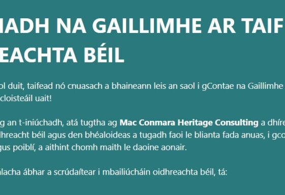 INIÚCHADH NA GAILLIMHE AR TAIFEAD OIDHREACHTA BÉIL