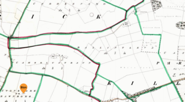 Ballintleva OS Map 1840 | Source: Webworld.org