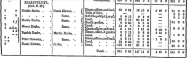 Griffith's Valuation Ballintleva 1855 | Source: www.askaboutireland.ie
