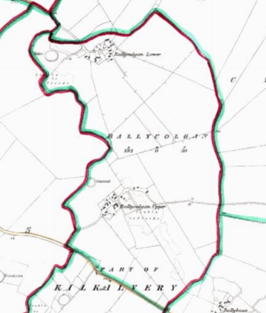 Ballycolgan OS Map 1840 | Webworld.org