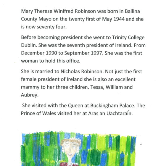 Schools Contribution to: Women – Their Contribution to Irish History & Society