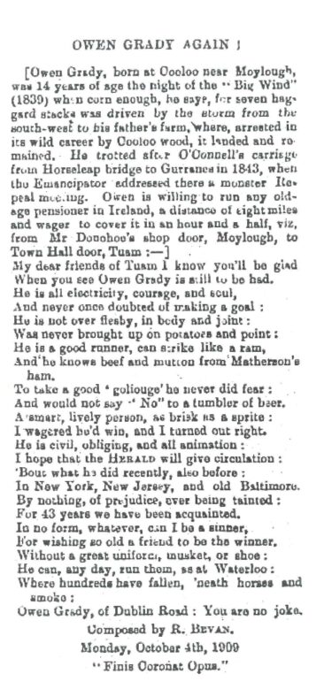 Owen Grady Again - Tuam Herald, Saturday, October 16th 1909 | Irish Newspaper Archives