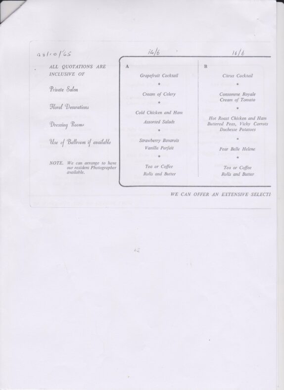 Wedding Menus