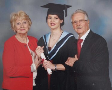 Eileen and Harry McFadden with their granddaughter on the occasion of her conferring ceremony. | Photo: Lafayette Studios, Dublin