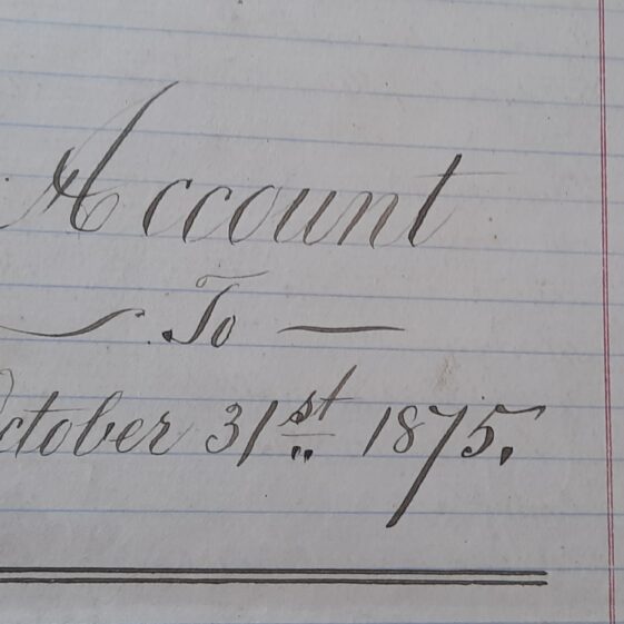 Ffrench Estate Monivea Account Ledger for Dollys Forge 1875