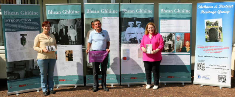 Left to right; , Bernie Doherty, Galway Community Archaeologist, , Sean Conneely Chairperson Skehana Heritage Group, Emma Laffey Project Author & Co-ordinator, Pic Gerry Stronge Photography