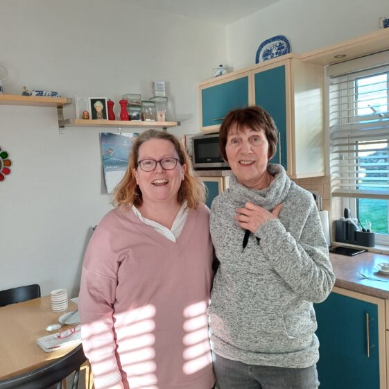 Emma Laffey with Mary Matthews Catherines daughter Emma Laffey meeting Catherine's daughter Mary Matthews