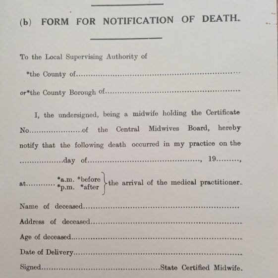 Notification form for a Death Notification form for a Death