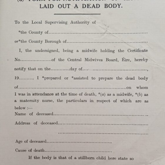 Notification form to Lay out a Dead Body Notification Form to Lay out a dead body