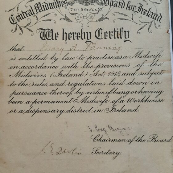 1920 Midwifery Certificate