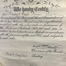 Midwifery Certificate 1944 | Ray Bonar