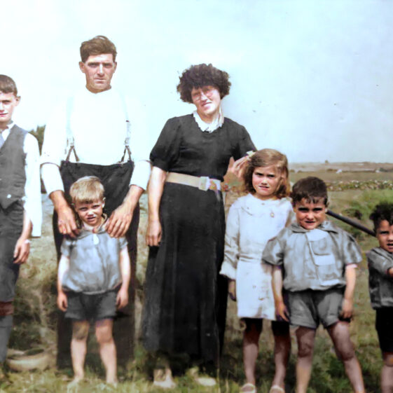 David Laffey's brother John Laffey with his wife Delia and family also young farmhand Mr. Gilligan | David Laffey