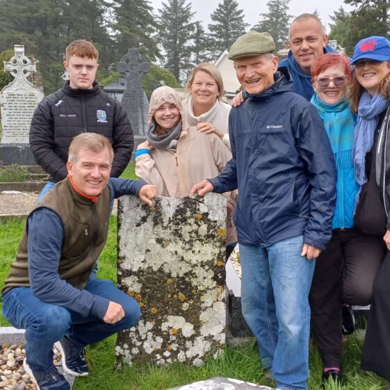Laffey families Windfield Rd and USA at Cormac Laffey's grave Killascobe Graveyard | Emma Laffey